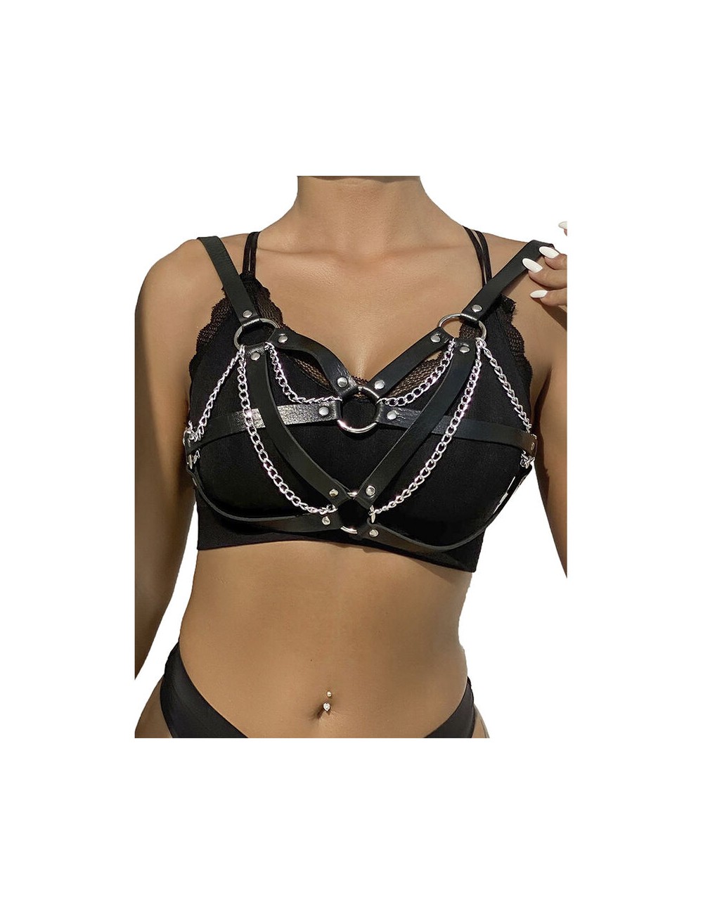 SUBBLIME - 953713 CEINTURE PUNK BONDAGE BOUCLE MÉTAL NOIRE TAILLE UNIQUE SUBBLIME - 953713 CEINTURE PUNK BONDAGE BOUCLE MÉTAL NOIRE TAILLE UNIQUE