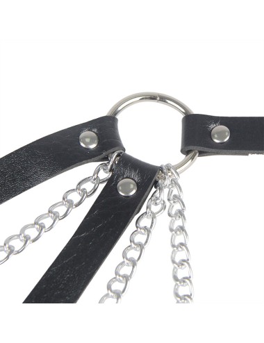 SUBBLIME - 953713 CEINTURE PUNK BONDAGE BOUCLE MÉTAL NOIRE TAILLE UNIQUE
