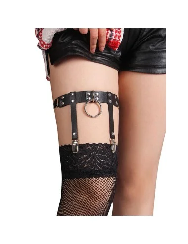 SUBBLIME - 953744 JARRETELLE PUNK EN CUIR AJUSTABLE NOIR TAILLE UNIQUE