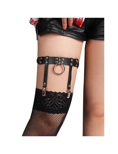 SUBBLIME - 953744 JARRETELLE PUNK EN CUIR AJUSTABLE NOIR TAILLE UNIQUE