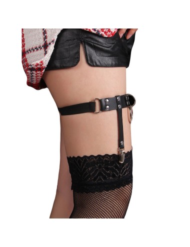 SUBBLIME - 953744 JARRETELLE PUNK EN CUIR AJUSTABLE NOIR TAILLE UNIQUE