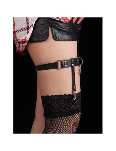 SUBBLIME - 953744 JARRETELLE PUNK EN CUIR AJUSTABLE NOIR TAILLE UNIQUE