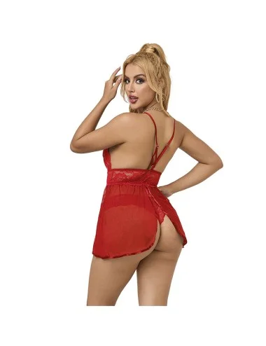 SUBBLIME - 953843 BABYDOLL DOS OUVERT ROUGE L/XL