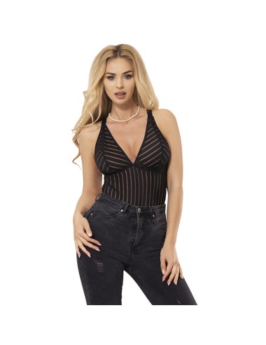 SUBBLIME - 954154 BODY AVEC PORTE-JARRETELLES NOIR L/XL