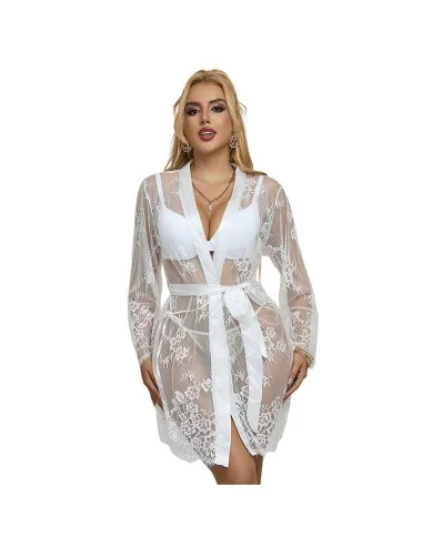 SUBBLIME - 954376 CHEMISE DE NUIT À MANCHES LONGUES À MOTIF FLORAL BLANC L/XL