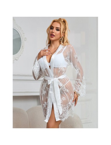 SUBBLIME - 954376 CHEMISE DE NUIT À MANCHES LONGUES À MOTIF FLORAL BLANC L/XL