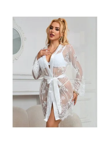 SUBBLIME - 954376 CHEMISE DE NUIT À MANCHES LONGUES À MOTIF FLORAL BLANC L/XL