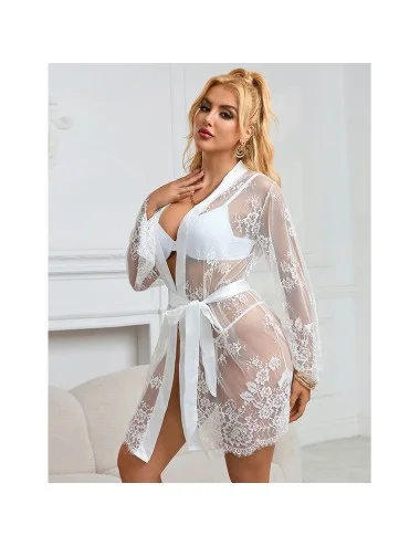 SUBBLIME - 954376 CHEMISE DE NUIT À MANCHES LONGUES À MOTIF FLORAL BLANC L/XL