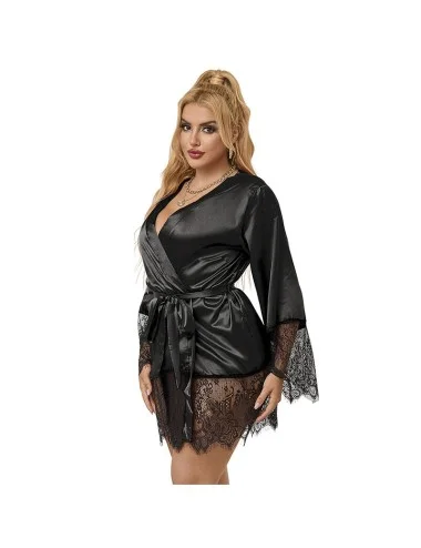 SUBBLIME - 953799 PYJAMA DENTELLE ÉLÉGANT + STRING NOIR S/M