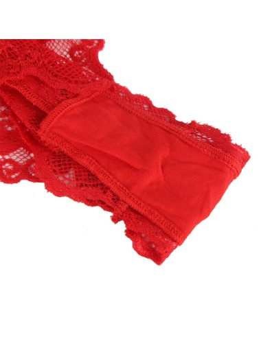 SUBBLIME - 953973 BODY SEXY A VOLANTS + CEINTURE ROUGE S/M