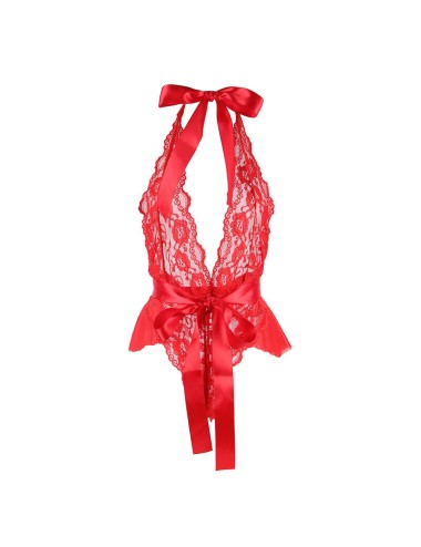 SUBBLIME - 953980 BODY SEXY A VOLANTS + CEINTURE ROUGE L/XL