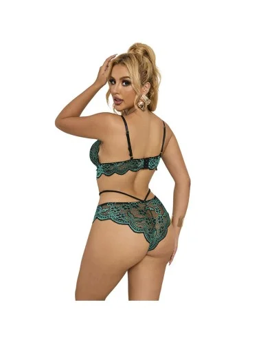 SUBBLIME - 954093 SOUTIEN-GORGE + CULOTTE DENTELLE VERT L/XL