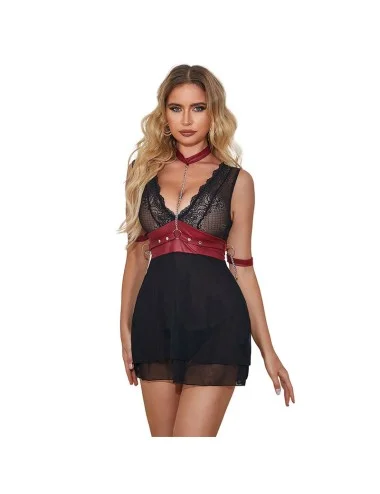 SUBBLIME - 954420 ROBE BONDAGE EN DENTELLE NOIRE S/M