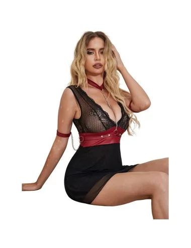 SUBBLIME - 954420 ROBE BONDAGE EN DENTELLE NOIRE S/M