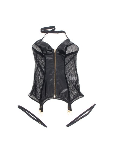 SUBBLIME - 954451 ROBE SEXY EN MAILLE CUIR NOIR L/XL