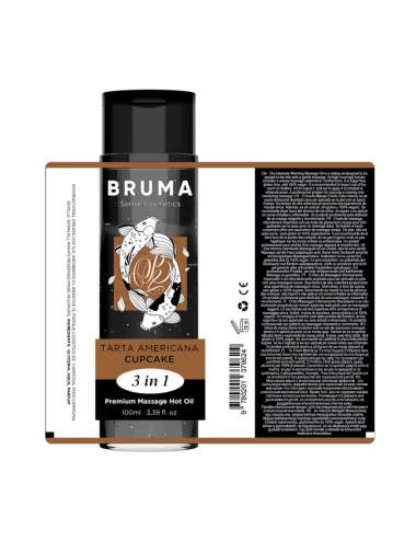 BRUMA - HUILE DE MASSAGE PREMIUM EFFET CHALEUR SAVEUR CUPCAKE 3 EN 1 - 100 ML