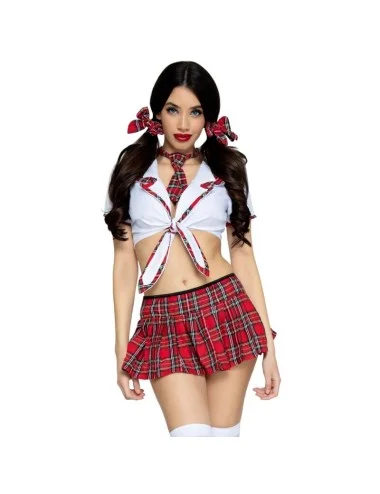 LEG AVENUE - COSTUME CLASSIQUE DE MISS COLLÉGIALE ROUGE/BLANC S/M