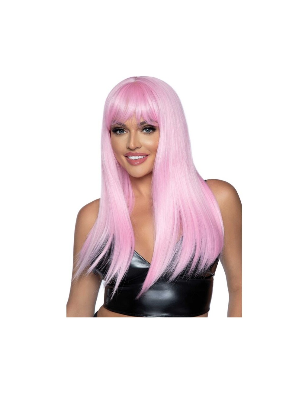 LEG AVENUE - PERRUQUE LONGUE FRANGE DROITE ROSE