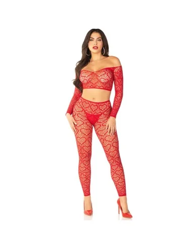 LEG AVENUE - CROP TOP + BAS ROUGE TAILLE UNIQUE