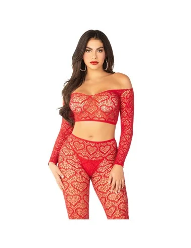 LEG AVENUE - CROP TOP + BAS ROUGE TAILLE UNIQUE
