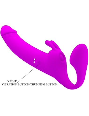 PRETTY LOVE - ZANINI STRAPLESS STRAP-ON 10 VIBRATIONS VIOLET