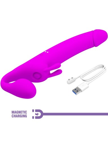 PRETTY LOVE - ZANINI STRAPLESS STRAP-ON 10 VIBRATIONS VIOLET