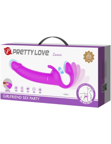 PRETTY LOVE - ZANINI STRAPLESS STRAP-ON 10 VIBRATIONS VIOLET