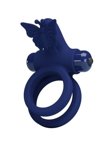 PRETTY LOVE - JAMELE DOUBLE ANNEAU AVEC VIBRATION & STIMULATEUR DE PAPILLON BLEU