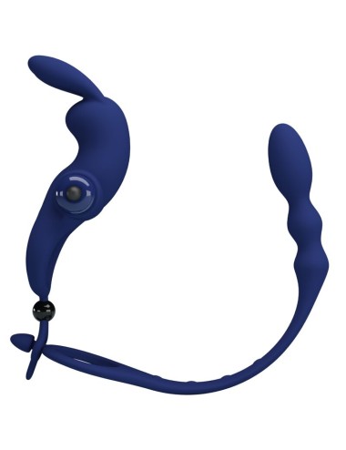 PRETTY LOVE - AYAD ANNEAU VIBRATEUR LAPIN AVEC PLUG BLEU