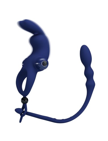 PRETTY LOVE - AYAD ANNEAU VIBRATEUR LAPIN AVEC PLUG BLEU