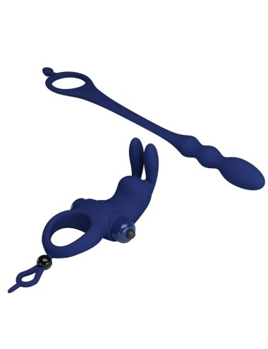 PRETTY LOVE - AYAD ANNEAU VIBRATEUR LAPIN AVEC PLUG BLEU