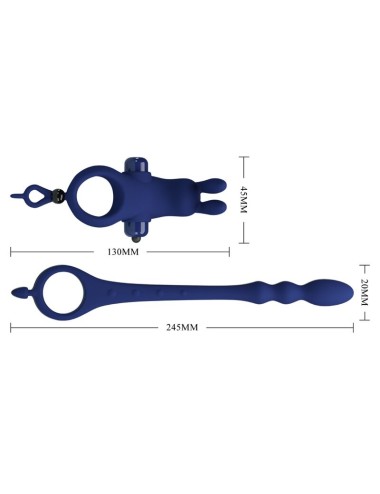 PRETTY LOVE - AYAD ANNEAU VIBRATEUR LAPIN AVEC PLUG BLEU