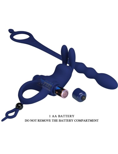 PRETTY LOVE - AYAD ANNEAU VIBRATEUR LAPIN AVEC PLUG BLEU