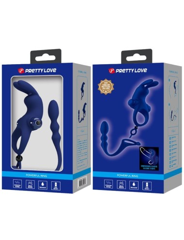 PRETTY LOVE - AYAD ANNEAU VIBRATEUR LAPIN AVEC PLUG BLEU