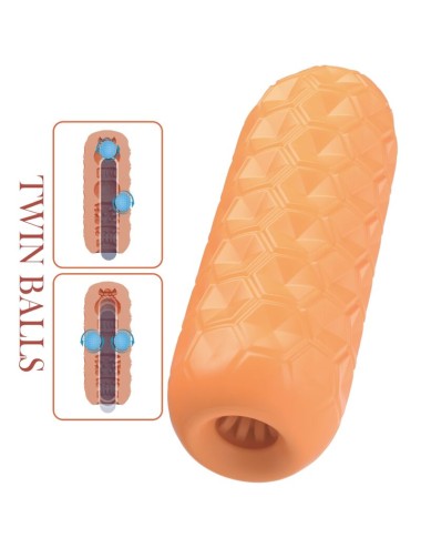 PRETTY LOVE - MASTURBATEUR POUR HOMME À DEUX BOULES ORANGE