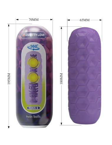 PRETTY LOVE - MASTURBATEUR POUR HOMME À DEUX BOULES VIOLET