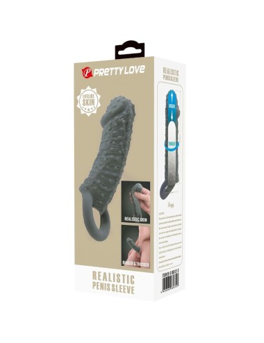 PRETTY LOVE - Agrandisseur de pénis réaliste et manchon retardateur modèle 2 gris