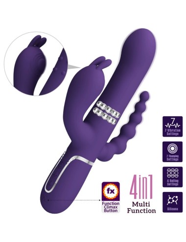 PRETTY LOVE - CAMMY TRIPLE VIBRATEUR MULTIFONCTION 4 EN 1 VIOLET