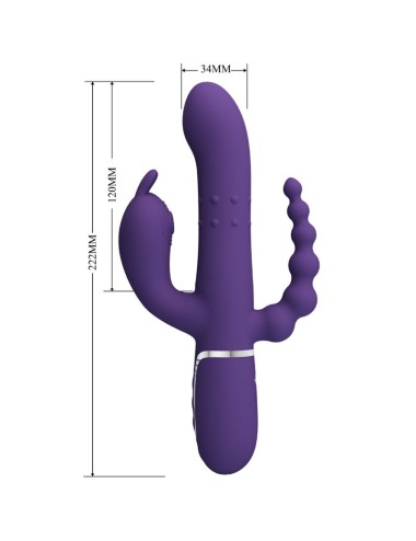 PRETTY LOVE - CAMMY TRIPLE VIBRATEUR MULTIFONCTION 4 EN 1 VIOLET
