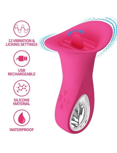 PRETTY LOVE - CLYDE VIBRATEUR ORAL LANGUE VIBRANTE 12 VIBRATIONS ROSE