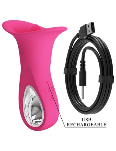 PRETTY LOVE - CLYDE VIBRATEUR ORAL LANGUE VIBRANTE 12 VIBRATIONS ROSE