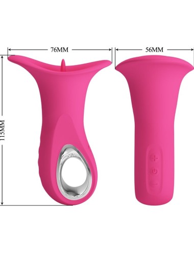 PRETTY LOVE - CLYDE VIBRATEUR ORAL LANGUE VIBRANTE 12 VIBRATIONS ROSE