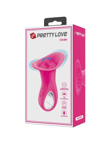 PRETTY LOVE - CLYDE VIBRATEUR ORAL LANGUE VIBRANTE 12 VIBRATIONS ROSE