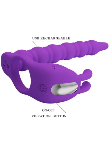 PRETTY LOVE - BLACKNEY ANNEAUX PÉNIS AVEC PLUG VIBRATEUR