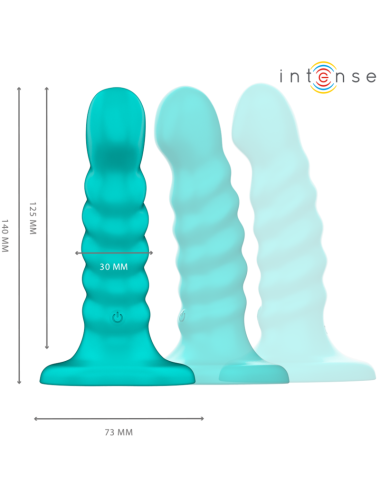 INTENSE - BUFFY VIBRATEUR TAILLE S DESIGN SPIRALE 10 VIBRATIONS TÉLÉCOMMANDE BLEUE