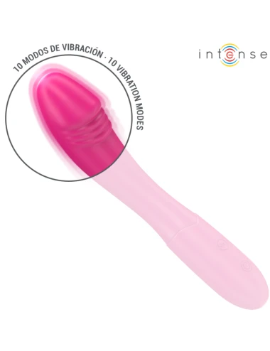 INTENSE - BELINDA VIBRATEUR 19 CM FLEXIBLE 10 VIBRATIONS ROSE