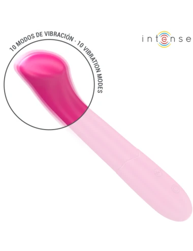 INTENSE - PATY VIBRATEUR 19 CM FLEXIBLE 10 VIBRATIONS MODÈLE 2 ROSE