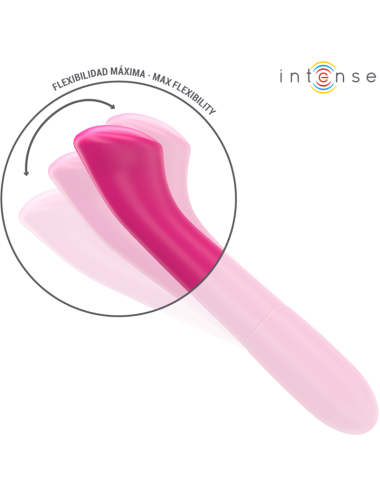 INTENSE - PATY VIBRATEUR 19 CM FLEXIBLE 10 VIBRATIONS MODÈLE 2 ROSE