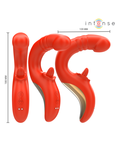 INTENSE - VIBRATEUR ET STIMULATEUR PAULINA EN FORME DE U ROUGE