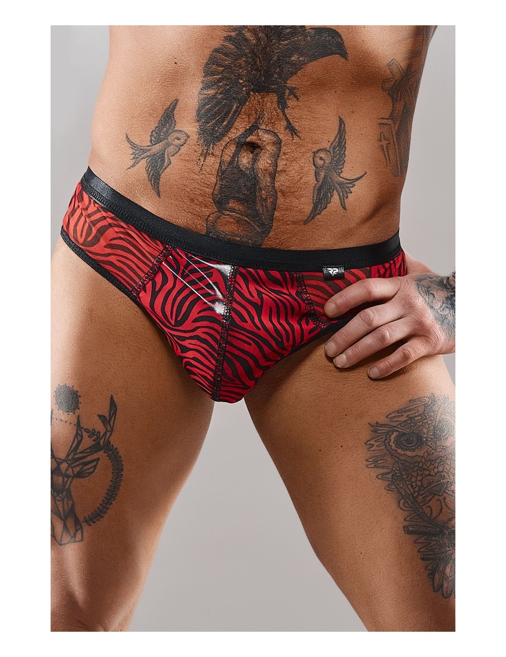 Slip type brésilien zébré rouge et noir - Regnes Slip type brésilien zébré rouge et noir - Regnes